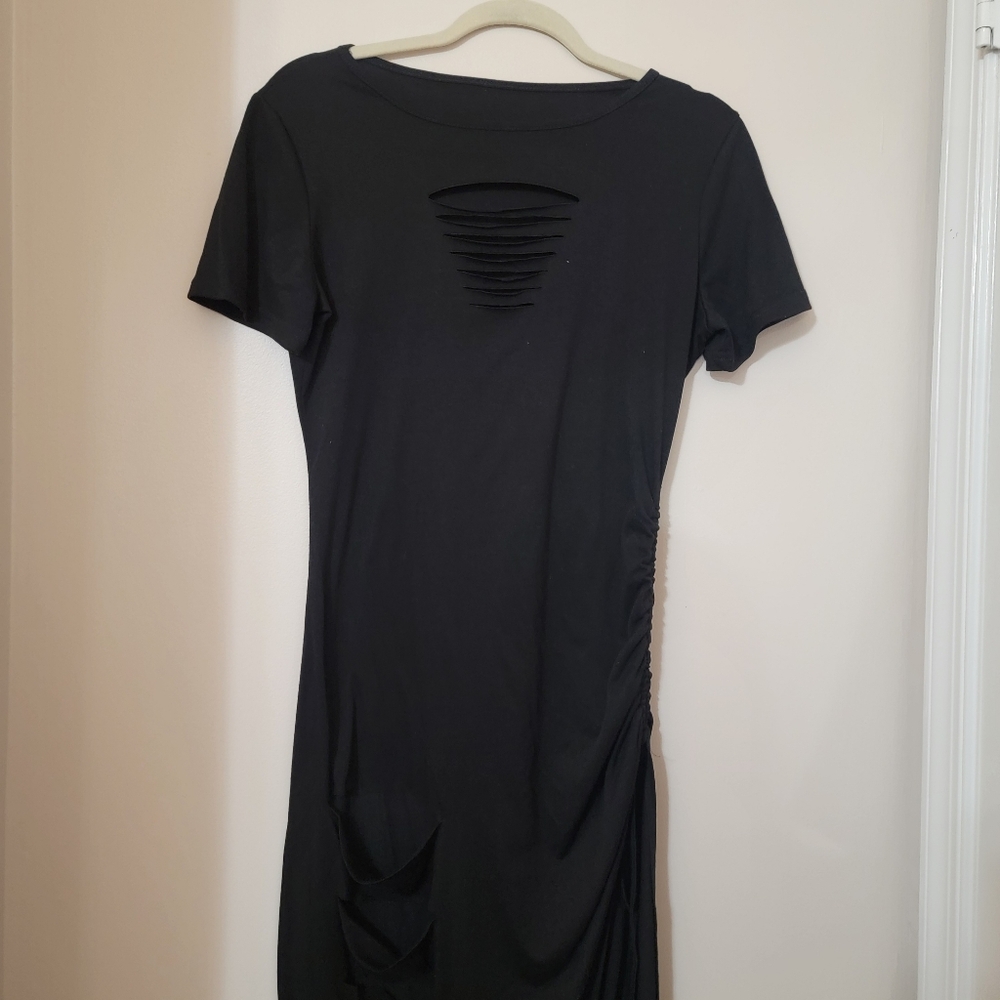 Cut Out Ruched Slit Bodycon Dress - Picture 5 of 5